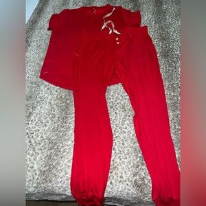 Lates by Jate Jam Pants set in cherry red